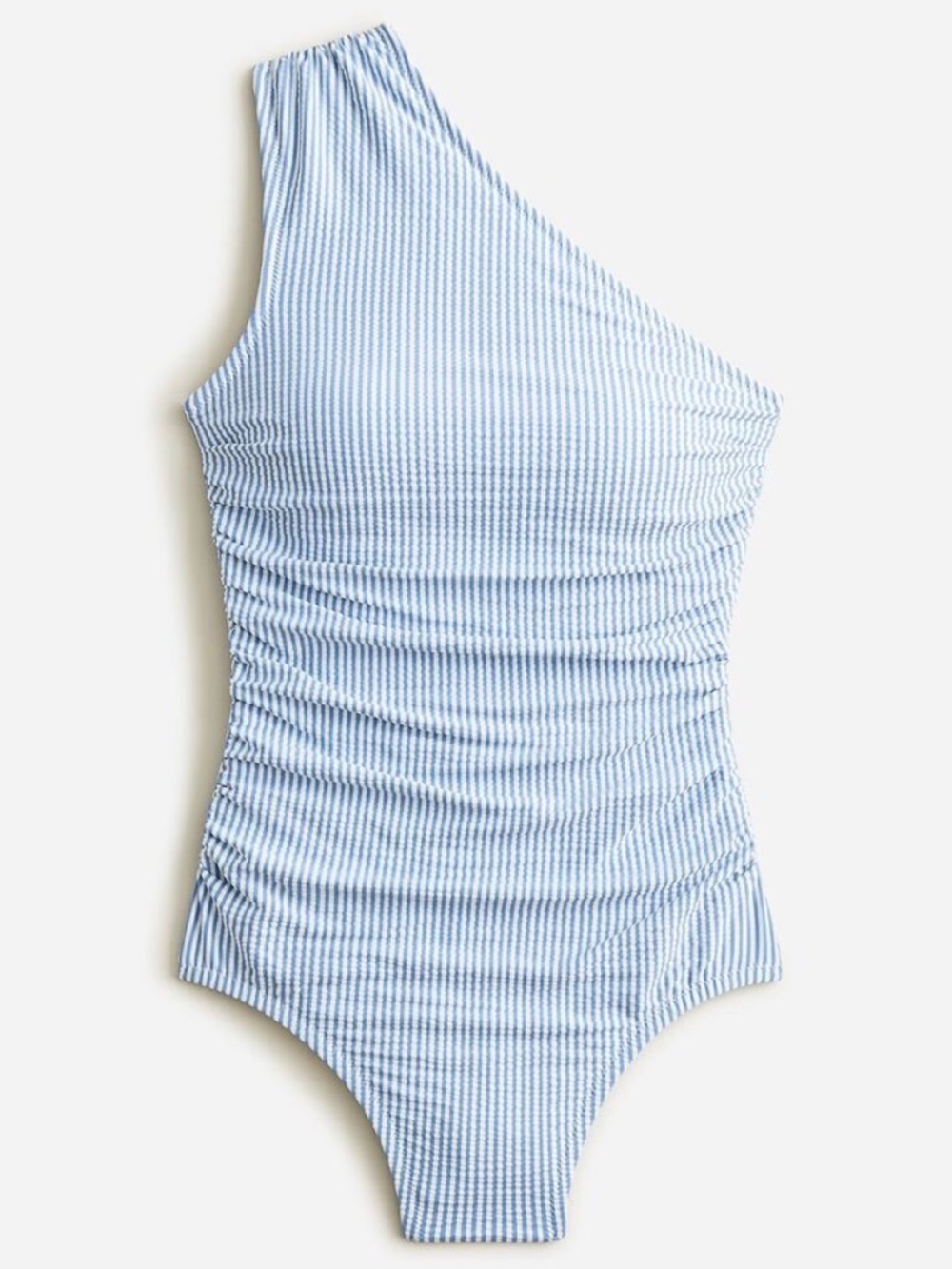 NWT J Crew size 24 blue pinstripe one shoulder one piece swimsuit beach vacation